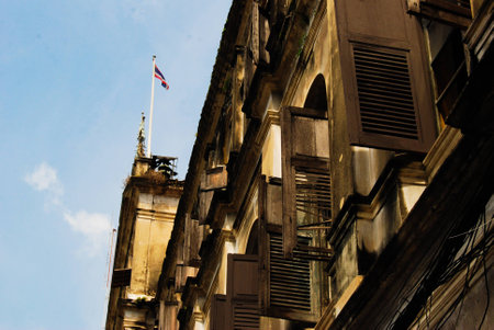 Old buildings from low level angleの写真素材