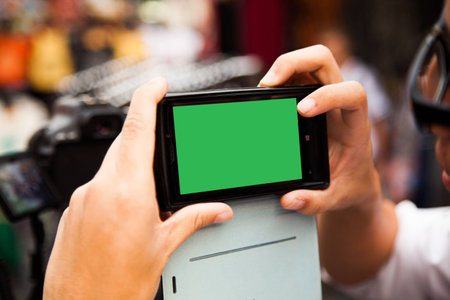 Mobile screen with no informationの写真素材