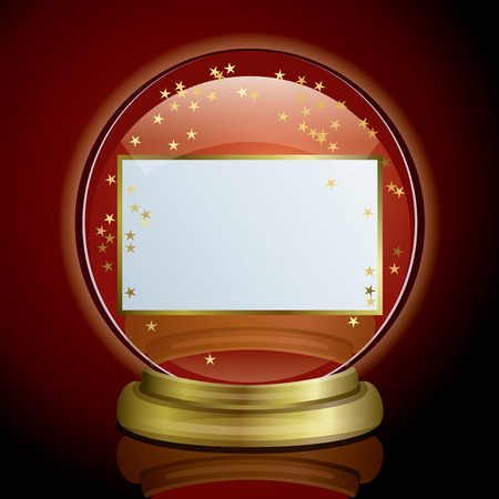 Snow Globe & Cardのイラスト素材