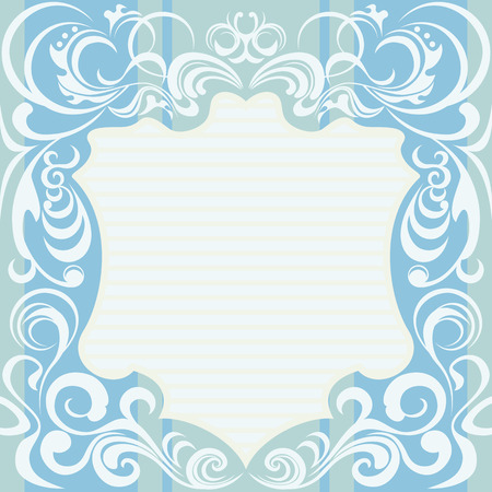 Abstract blue floral frameのイラスト素材