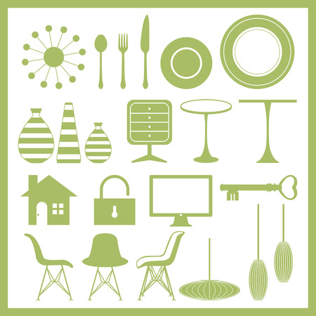 Furniture and home goods icon setのイラスト素材