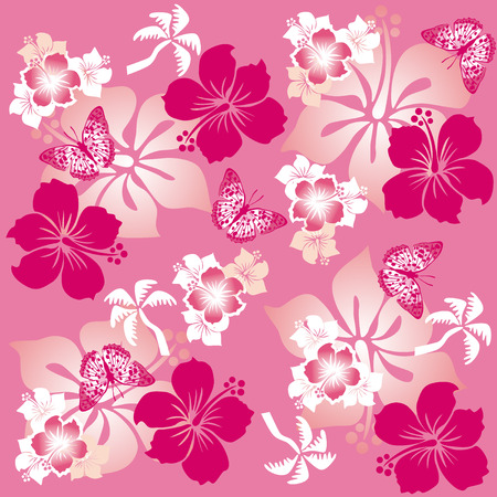Hibiscus Pattern のイラスト素材