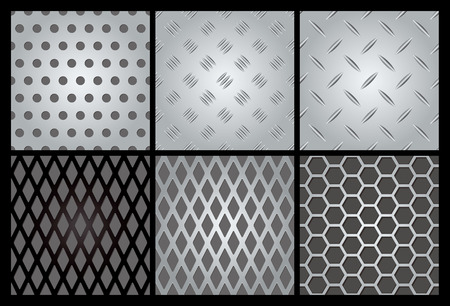 Metal texture 6 set. のイラスト素材