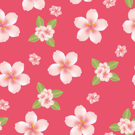 Seamless cherry blossom background のイラスト素材
