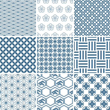 Japanese traditional pattern set. Illustration Japanese traditional pattern set. Illustration