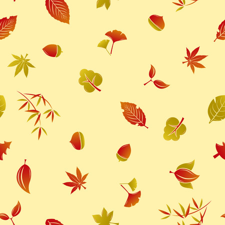 Seamless Autumn Foliage Patternのイラスト素材