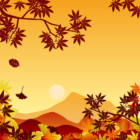 Autumn sunsetのイラスト素材