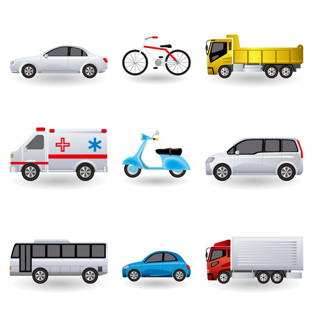 Realistic transportation icons set. Illustrationのイラスト素材