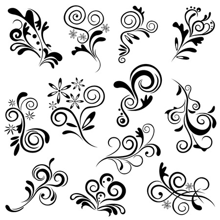 Floral element set. Illustration のイラスト素材