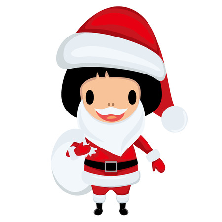 This graphic is santa claus girl. Illustration vector. のイラスト素材