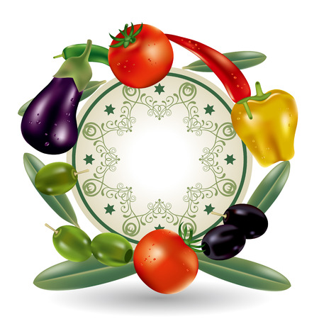 Vegetables Frame. Illustration vector.のイラスト素材