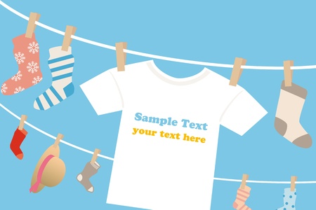 Laundry frame. Illustration vector.のイラスト素材