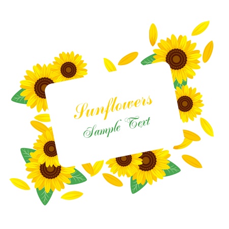 Sunflower frame.のイラスト素材