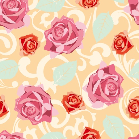 Seamless rose pattern. のイラスト素材