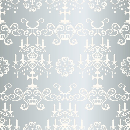 Seamless silver design patternのイラスト素材