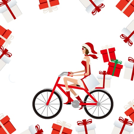 Santa claus womanのイラスト素材