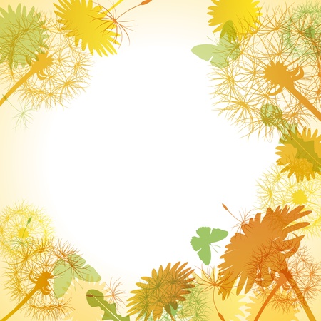 Dandelion yellow frame. Illustration vector. のイラスト素材