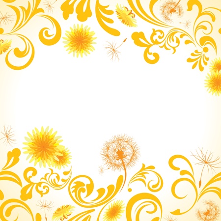 Dandelion frame  Illustration vector  のイラスト素材