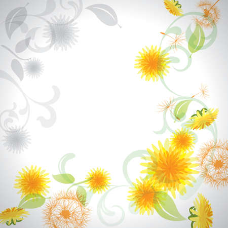 Dandelion frame  Illustration vector  のイラスト素材