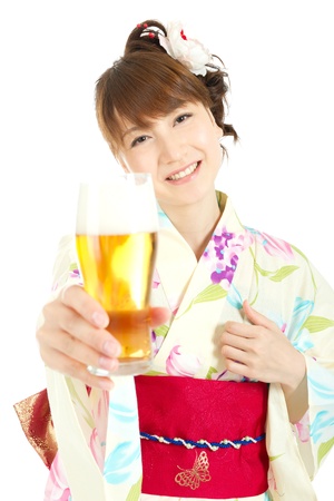 Beautiful kimono woman  Portrait of asian woman  の写真素材