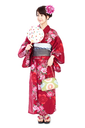 Beautiful kimono womanの写真素材