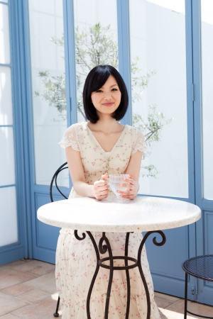 Beautiful young woman relaxing の写真素材