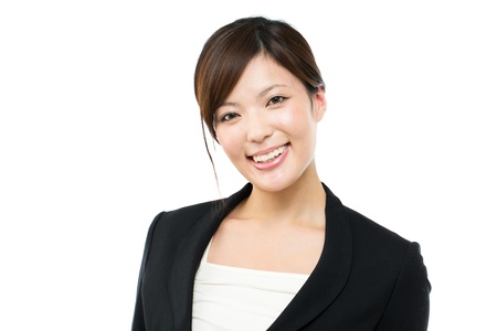 Beautiful businesswoman on white backgroundの写真素材