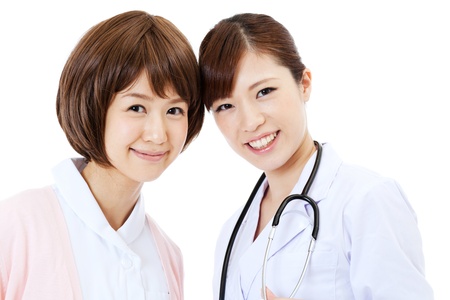 Asian young medical doctor isolated on white backgroundの写真素材