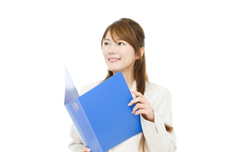 Beautiful asian businesswoman on white backgroundの写真素材