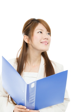 Beautiful asian businesswoman on white backgroundの写真素材