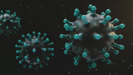 Stylized illustration of coronavirus covid-19 outbreak.の写真素材