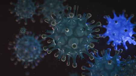 Coronavirus covid-19 outbreak illustration concept, health threatening virus. 3d illustration.の写真素材