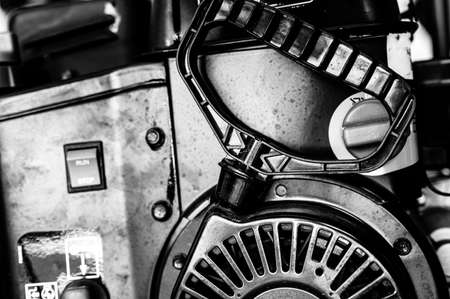 Pull cord to start a portable engine on a snow blower or lawn mowerの写真素材