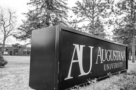 Sioux Falls, South Dakota, USA - 7.2021: Entrance sign to Augustana University, a private Lutheran college in the upper Midwestのeditorial素材
