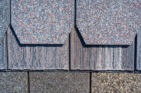 Assorted selection of premium synthetic roof shingles to pick a new style.の写真素材