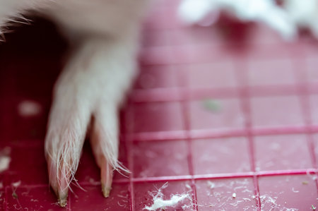 Selective focus on guinea pig nails on back paw.の写真素材