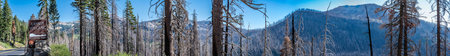 California, USA - 8.2023 - Panoramic entrance sign to Lassen Volcanic National Parkのeditorial素材