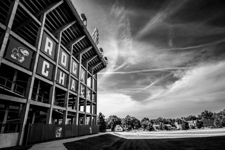 Lawrence, Kansas - 7.2023 - Sign on the side of the David Booth Memorial Stadium.のeditorial素材