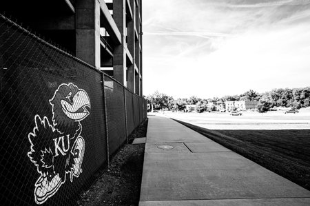 Lawrence, Kansas - 7.2023 - View of the David Booth Kansas Memorial Stadium where the Jayhawks football play.のeditorial素材