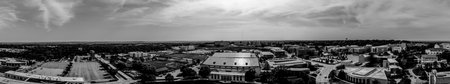Lawrence, Kansas, USA - 7.2023 - Drone view of the University of Kansas Jayhawks college campus.のeditorial素材