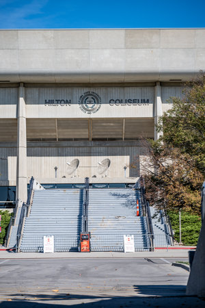 Ames, IA, USA - 10.1.2023: Entrance to Hilton Coliseum at Iowa State University.のeditorial素材