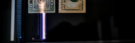 Using a copy machine to print forgery currency.