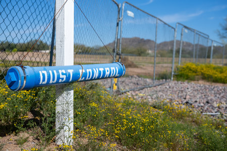 Dust Control Plan posted outside a construction project in the southwest USA