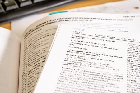 Public document 40 Code of Federal Regulations Parts 141 and 142 for the regulation of PFAS in drinking waterの写真素材