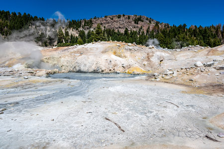 View from within Bumpass Hell hydrothermal area at Lassen Volcanic National Park, California, USA