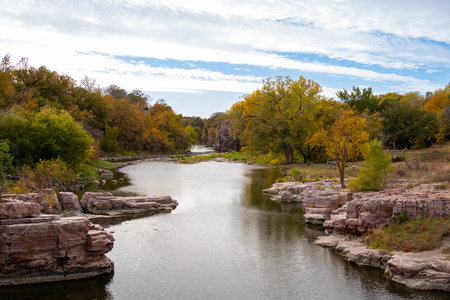 Split Rock Creek and rock outcropping at Palisades State Park, South Dakota