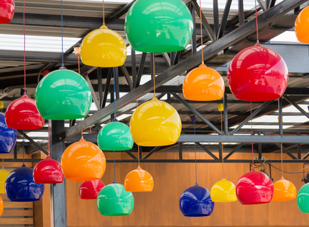 colorful Hanging ceiling lampsの写真素材