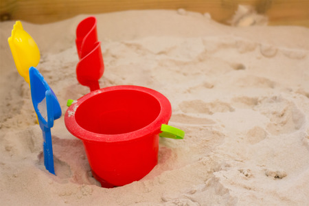 sand box and toysの写真素材