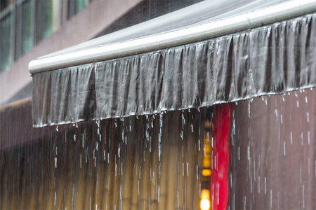 wet awning, rain protectionの写真素材
