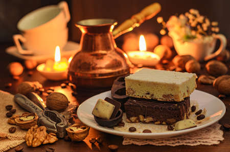 Apple pie. Traditional apple pie with fresh apples and cinnamon. Ingredients on the table. Cake...
